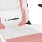 vidaXL Silla gaming cuero sintético blanco y rosa vidaXL Silla gaming cuero sintético blanco y rosa