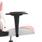 vidaXL Silla gaming cuero sintético blanco y rosa vidaXL Silla gaming cuero sintético blanco y rosa