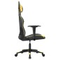 vidaXL Silla gaming cuero sintético negro y dorado vidaXL Silla gaming cuero sintético negro y dorado