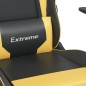 vidaXL Silla gaming cuero sintético negro y dorado vidaXL Silla gaming cuero sintético negro y dorado