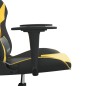 vidaXL Silla gaming cuero sintético negro y dorado vidaXL Silla gaming cuero sintético negro y dorado