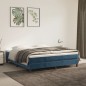 vidaXL Cama box spring con colchón terciopelo azul oscuro 160x200 cm vidaXL Cama box spring con colchón terciopelo azul oscuro 160x200 cm