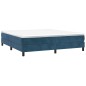 vidaXL Cama box spring con colchón terciopelo azul oscuro 160x200 cm vidaXL Cama box spring con colchón terciopelo azul oscuro 160x200 cm