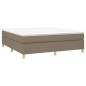 vidaXL Cama box spring con colchón tela gris taupe 180x200 cm vidaXL Cama box spring con colchón tela gris taupe 180x200 cm