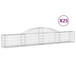 vidaXL Cestas de gaviones 25 uds forma de arco hierro 300x30x40/60 cm