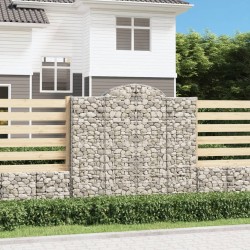 vidaXL Cestas gaviones 14 uds forma de arco hierro 200x50x180/200 cm