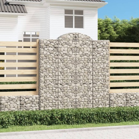 vidaXL Cestas de gaviones 12 uds forma de arco hierro 200x50x220/240cm