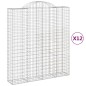 vidaXL Cestas de gaviones 12 uds forma de arco hierro 200x50x220/240cm