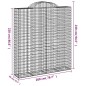 vidaXL Cestas de gaviones 12 uds forma de arco hierro 200x50x220/240cm