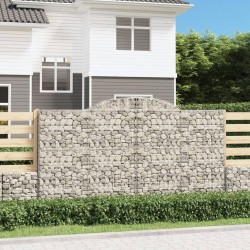 vidaXL Cestas de gaviones 15 uds forma de arco hierro 300x30x160/180cm