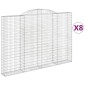 vidaXL Cestas de gaviones 8 uds forma de arco hierro 300x30x200/220 cm vidaXL Cestas de gaviones 8 uds forma de arco hierro 300x30x200/220 cm
