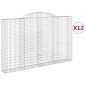 vidaXL Cestas de gaviones 12 uds forma de arco hierro 300x30x180/200cm