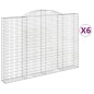 vidaXL Cestas de gaviones 6 uds forma de arco hierro 300x30x200/220 cm vidaXL Cestas de gaviones 6 uds forma de arco hierro 300x30x200/220 cm