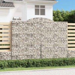 vidaXL Cestas de gaviones 7 uds forma de arco hierro 300x30x220/240 cm