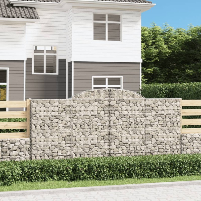 vidaXL Cestas gaviones 25 uds forma de arco hierro 300x50x140/160 cm vidaXL Cestas gaviones 25 uds forma de arco hierro 300x50x140/160 cm