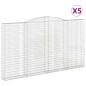 vidaXL Cestas de gaviones 5 uds forma de arco hierro 400x30x220/240 cm vidaXL Cestas de gaviones 5 uds forma de arco hierro 400x30x220/240 cm