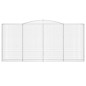 vidaXL Cestas de gaviones 8 uds forma de arco hierro 400x30x180/200 cm