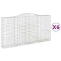 vidaXL Cestas de gaviones 6 uds forma de arco hierro 400x50x200/220 cm vidaXL Cestas de gaviones 6 uds forma de arco hierro 400x50x200/220 cm
