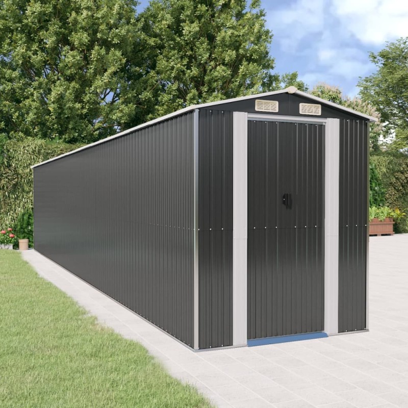vidaXL Cobertizo de jardín acero galvanizado antracita 192x1021x223 cm vidaXL Cobertizo de jardín acero galvanizado antracita 192x1021x223 cm