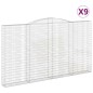 vidaXL Cestas de gaviones 9 uds forma de arco hierro 400x30x220/240 cm vidaXL Cestas de gaviones 9 uds forma de arco hierro 400x30x220/240 cm