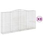 vidaXL Cestas de gaviones 8 uds forma de arco hierro 400x50x200/220 cm vidaXL Cestas de gaviones 8 uds forma de arco hierro 400x50x200/220 cm