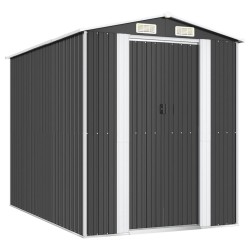 vidaXL Cobertizo de jardín acero galvanizado antracita 192x274x223 cm