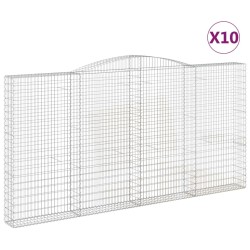 vidaXL Cestas de gaviones 10 uds forma de arco hierro 400x30x200/220cm