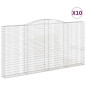 vidaXL Cestas de gaviones 10 uds forma de arco hierro 400x30x200/220cm vidaXL Cestas de gaviones 10 uds forma de arco hierro 400x30x200/220cm