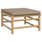 vidaXL Set de muebles de jardín 7 piezas bambú y cojines gris taupe vidaXL Set de muebles de jardín 7 piezas bambú y cojines gris taupe
