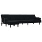 vidaXL Sofá cama en forma de L terciopelo negro 260x140x70 cm vidaXL Sofá cama en forma de L terciopelo negro 260x140x70 cm