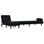 vidaXL Sofá cama en forma de L terciopelo negro 260x140x70 cm vidaXL Sofá cama en forma de L terciopelo negro 260x140x70 cm