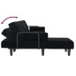 vidaXL Sofá cama en forma de L terciopelo negro 260x140x70 cm vidaXL Sofá cama en forma de L terciopelo negro 260x140x70 cm