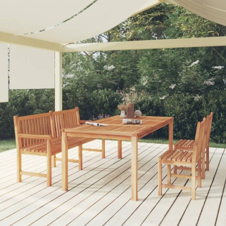 vidaXL Juego de comedor de jardín 4 piezas madera maciza de teca
