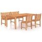 vidaXL Juego de comedor de jardín 4 piezas madera maciza de teca vidaXL Juego de comedor de jardín 4 piezas madera maciza de teca