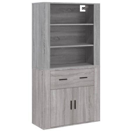 vidaXL Aparador alto de madera contrachapada gris Sonoma