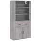 vidaXL Aparador alto de madera contrachapada gris Sonoma vidaXL Aparador alto de madera contrachapada gris Sonoma