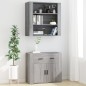 vidaXL Aparador alto de madera contrachapada gris Sonoma vidaXL Aparador alto de madera contrachapada gris Sonoma