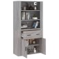 vidaXL Aparador alto de madera contrachapada gris Sonoma vidaXL Aparador alto de madera contrachapada gris Sonoma