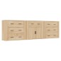 vidaXL Aparadores 3 piezas madera contrachapada color roble sonoma vidaXL Aparadores 3 piezas madera contrachapada color roble sonoma