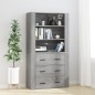 vidaXL Aparador alto de madera contrachapada gris Sonoma vidaXL Aparador alto de madera contrachapada gris Sonoma