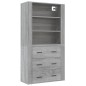 vidaXL Aparador alto de madera contrachapada gris Sonoma vidaXL Aparador alto de madera contrachapada gris Sonoma