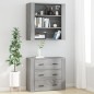 vidaXL Aparador alto de madera contrachapada gris Sonoma vidaXL Aparador alto de madera contrachapada gris Sonoma