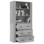 vidaXL Aparador alto de madera contrachapada gris Sonoma vidaXL Aparador alto de madera contrachapada gris Sonoma