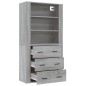 vidaXL Aparador alto de madera contrachapada gris Sonoma vidaXL Aparador alto de madera contrachapada gris Sonoma