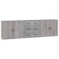 vidaXL Aparadores 3 piezas madera contrachapada gris Sonoma vidaXL Aparadores 3 piezas madera contrachapada gris Sonoma