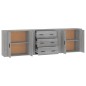 vidaXL Aparadores 3 piezas madera contrachapada gris Sonoma vidaXL Aparadores 3 piezas madera contrachapada gris Sonoma