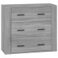 vidaXL Aparadores 3 piezas madera contrachapada gris Sonoma vidaXL Aparadores 3 piezas madera contrachapada gris Sonoma