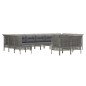 vidaXL Set de muebles de jardín 12 pzas cojines ratán sintético gris vidaXL Set de muebles de jardín 12 pzas cojines ratán sintético gris