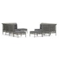 vidaXL Set de muebles de jardín 11 pzas y cojines ratán sintético gris vidaXL Set de muebles de jardín 11 pzas y cojines ratán sintético gris