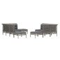 vidaXL Set de muebles de jardín 11 pzas y cojines ratán sintético gris vidaXL Set de muebles de jardín 11 pzas y cojines ratán sintético gris